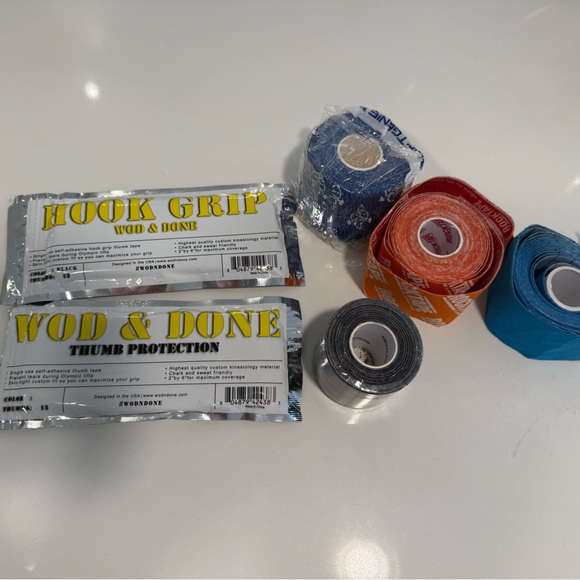 Other - Kinesiology tape bundle + 2 wod & done hookgrip tape + lift genie hookgrip tape